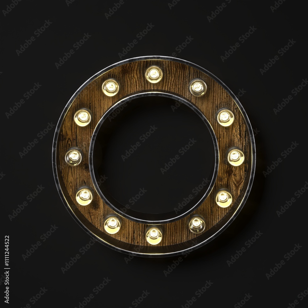 Light bulb glowing Letter O 3D Light bulb glowing Letter O 3D