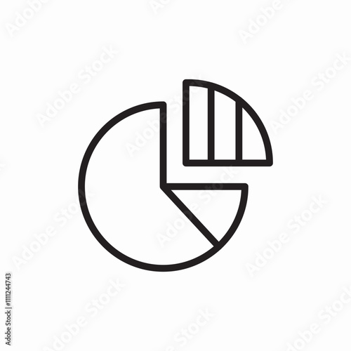 statistics pie icon sign vector