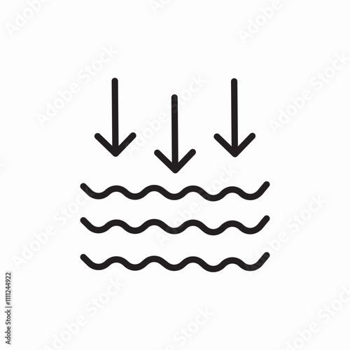 water level lowering icon sign vector