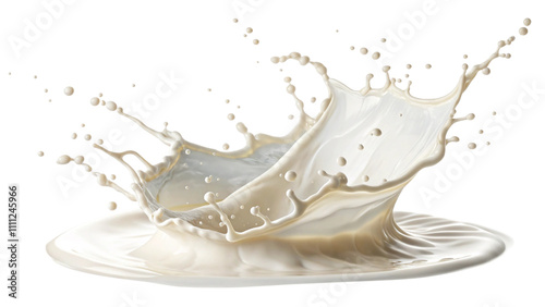 Milk splash isolated on white. Milk splash isolated on transparent background. Realistic illustration.