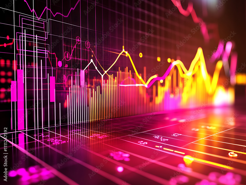 Abstract statistical big data concept complexity graphs and analytical diagrams in technology background bright neon dark Abstract statistical big data concept complexity graphs and analytical diagrams in technology background bright neon dark