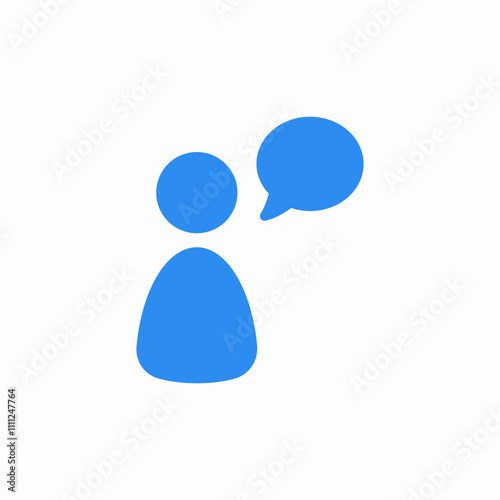 solid user speech bubble say icon sign vector