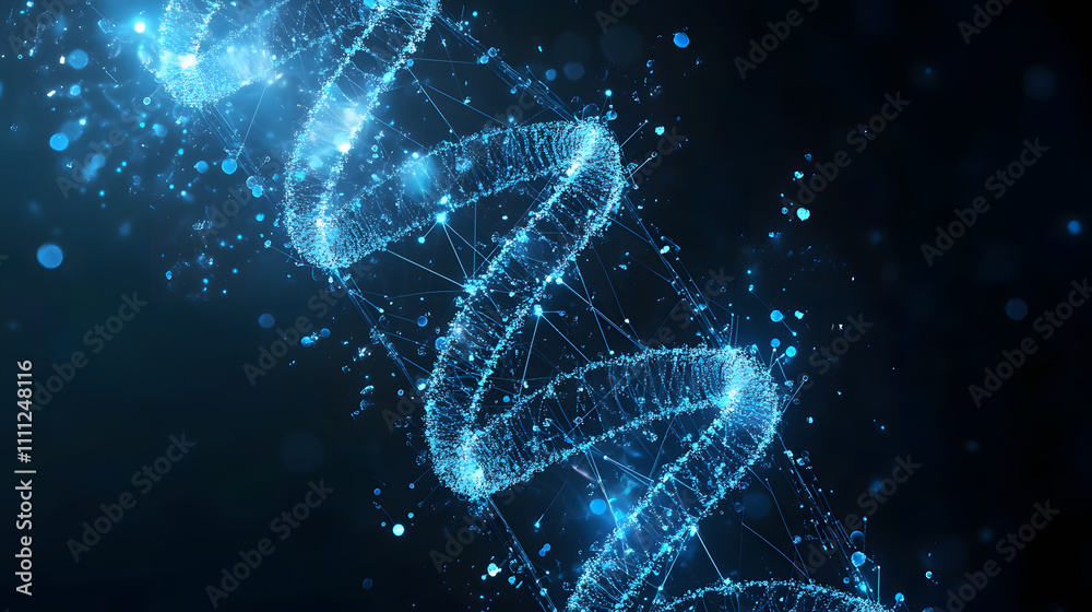 Abstract dark and blue digital background. Big data digital code, Data Communication and Transfer of DNA Biology. Futuristic information technology concept. Abstract dark and blue digital background. Big data digital code, Data Communication and Transfer of DNA Biology. Futuristic information technology concept.