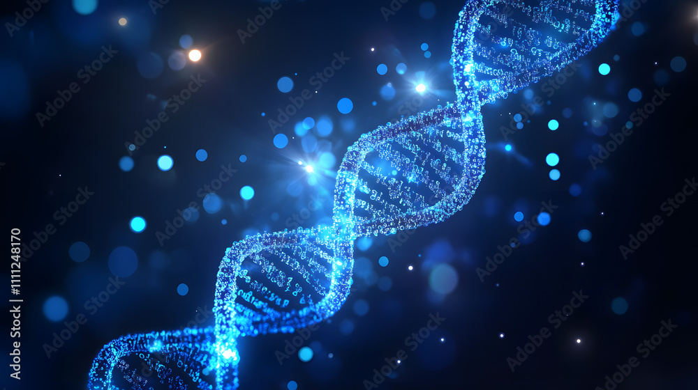 Abstract dark and blue digital background. Big data digital code, Data Communication and Transfer of DNA Biology. Futuristic information technology concept. Abstract dark and blue digital background. Big data digital code, Data Communication and Transfer of DNA Biology. Futuristic information technology concept.