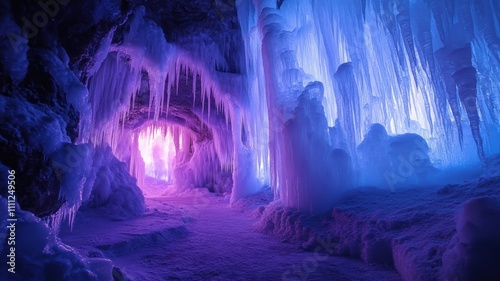 Dreamy ice cavern featuring...