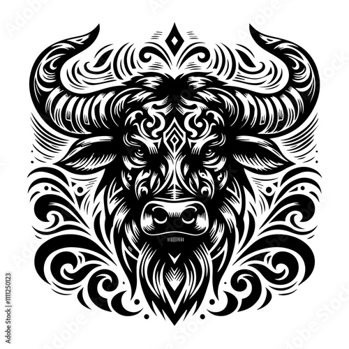 segno zodiacale toro tribale tatuaggio. Generative AI