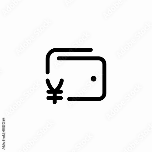 chinese yuan wallet icon sign vector