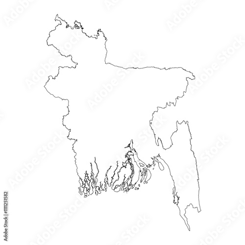Bangladesh blank outline map
