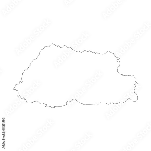 Bhutan blank outline map