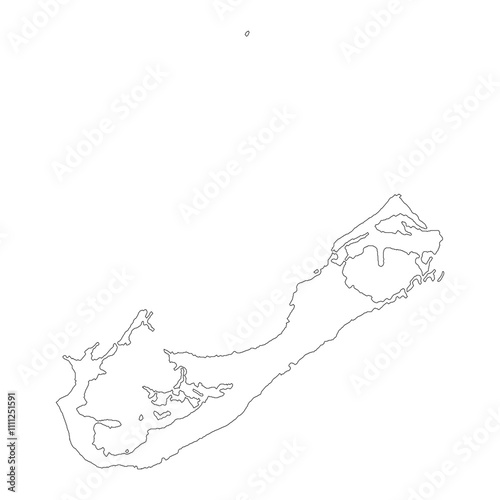 Bermuda blank outline map