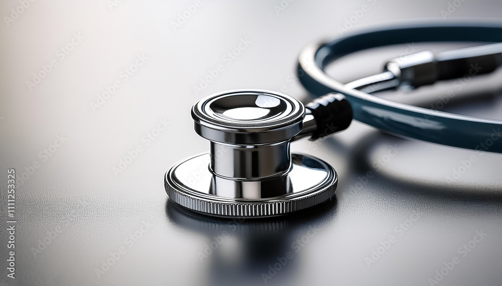 simple stethoscope with focus on the metal details simple stethoscope with focus on the metal details