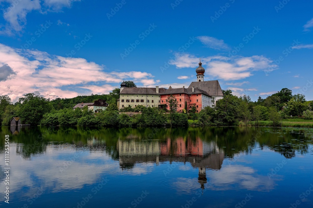 Panoramic view of Höglwörth Monastery in Bavaria, Germany. Panoramic view of Höglwörth Monastery in Bavaria, Germany.