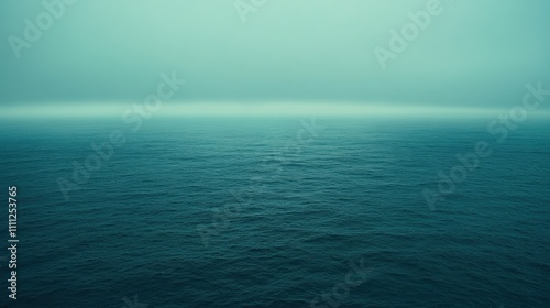 Tranquil Ocean Horizon Reflecting the Calm Sea Under a Soft Misty Sky  Capturing the Essence of Peaceful Marine Serenity and Subtle Color Gradients