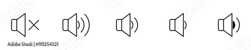 Sound Icon, Speaker icon set. volume icon vector. Sound icon, volume symbol, speaker sign, audio control set. Vector eps10