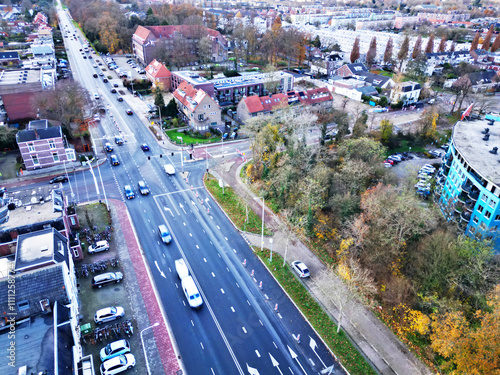 Aerial View of Nijmegen, The Oldest City in the Netherlands. photo