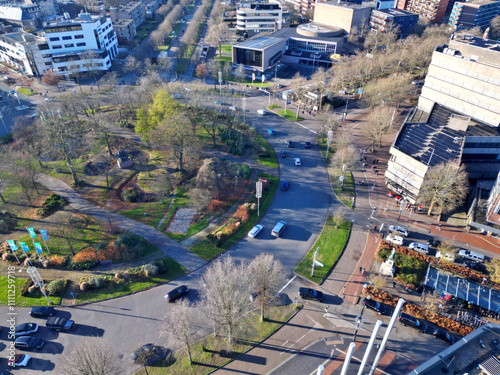 Aerial View of Nijmegen, The Oldest City in the Netherlands. photo