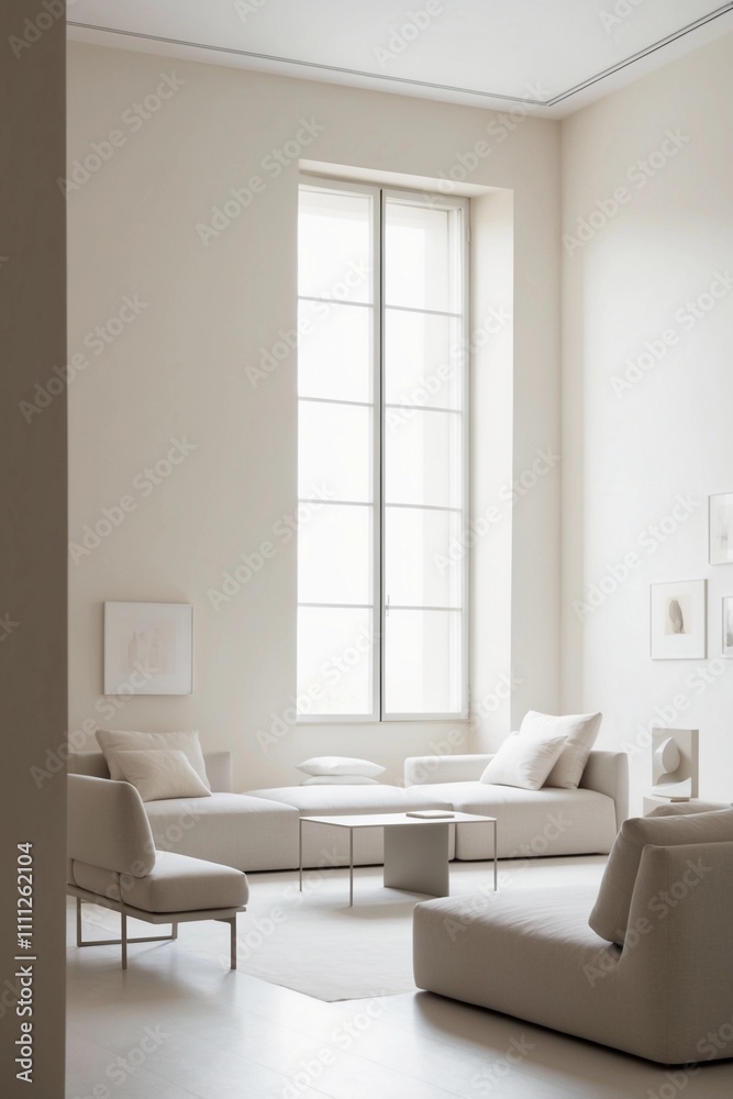 Fototapeta premium Elegant Minimalist Living Room Design Featuring Functional and Stylish Decor