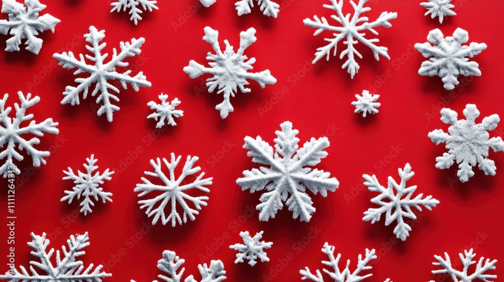snowflakes on a red background snowflakes on a red background