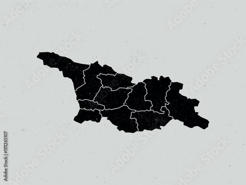 georgia vintage icon map. Vintage georgia map with regions isolated on white background. Vector illustration Eastern Europe