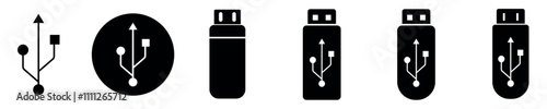 Usb icon vector. Flash disk sign and symbol. flash drive sign.