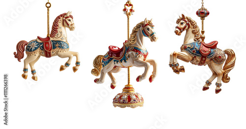 christmas toy horse isolated on white background
