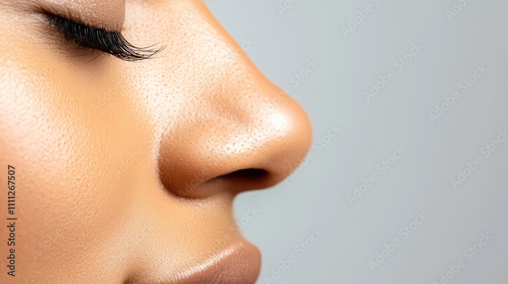 Close-Up Profile of Beautiful Skin with Soft Natural Light Close-Up Profile of Beautiful Skin with Soft Natural Light