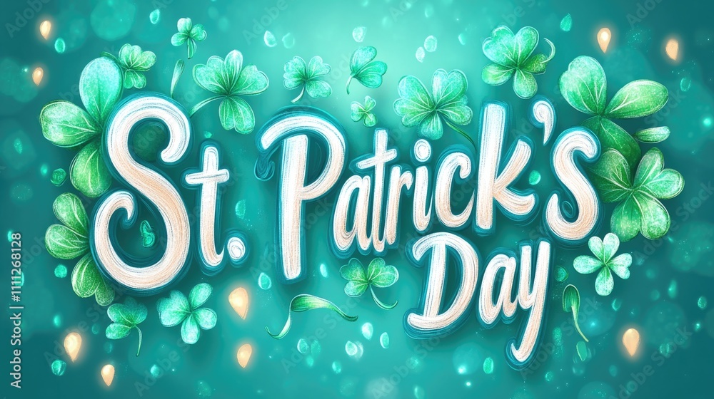 St. patrick's day celebration with shamrocks and festive lights. Happy St. Patrick's Day. Saint Patrick St. patrick's day celebration with shamrocks and festive lights. Happy St. Patrick's Day. Saint Patrick