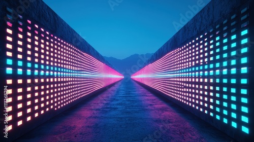 milestones achievement process Artistic Rendering of a Mesmerizing Bridge Illuminated by Glowing Light Creating a Futuristic Atmosphere and Captivating Perspective in a Vibrant Color Palette