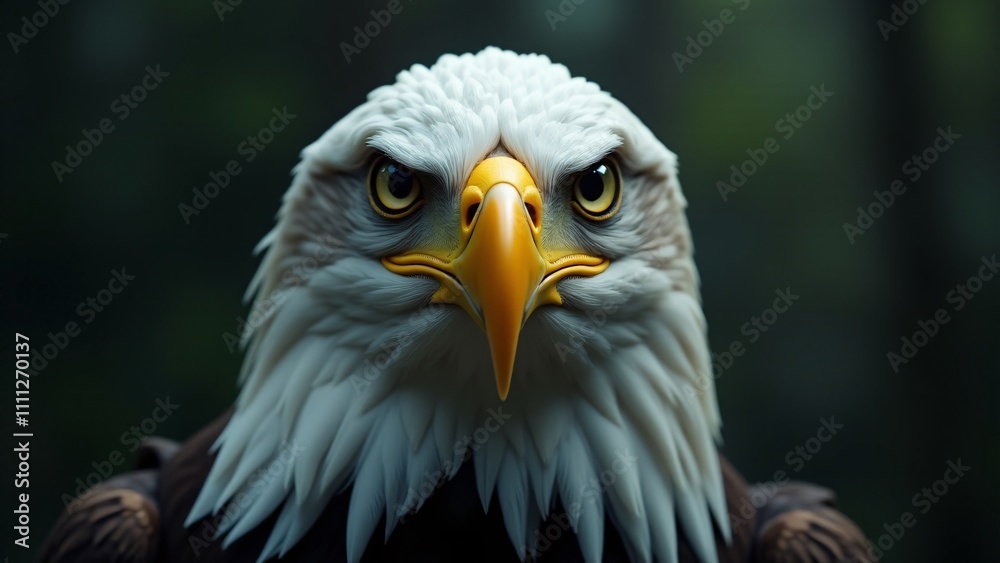 A close-up of a bald eagle, showcasing its piercing eyes and powerful beak, against a blurred background. A close-up of a bald eagle, showcasing its piercing eyes and powerful beak, against a blurred background.