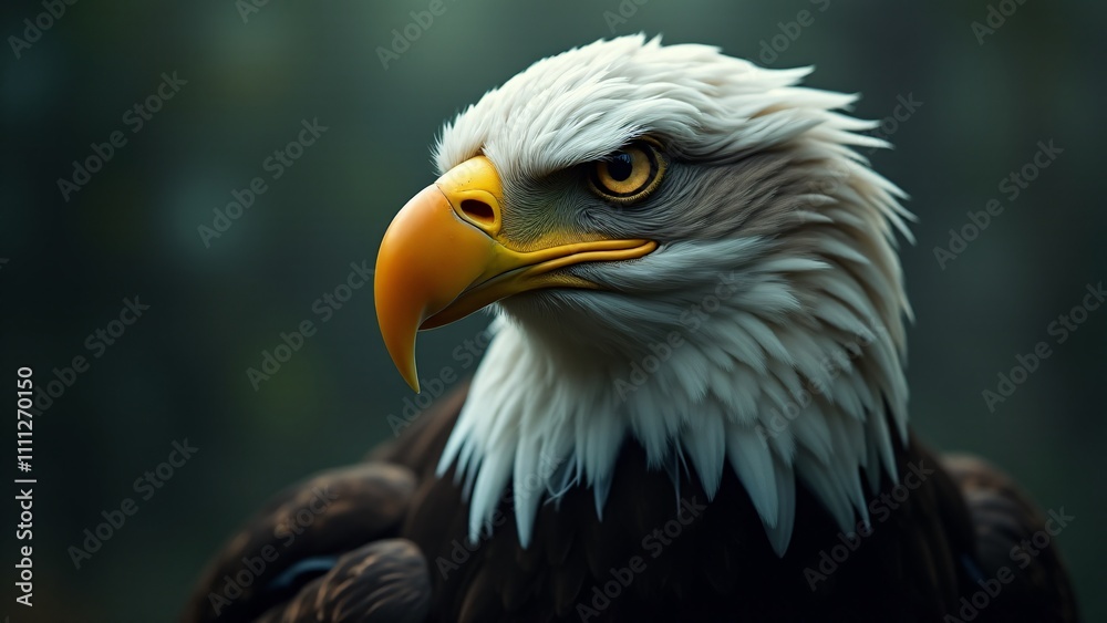 A close-up of a bald eagle, showcasing its piercing eyes and powerful beak, against a blurred background. A close-up of a bald eagle, showcasing its piercing eyes and powerful beak, against a blurred background.