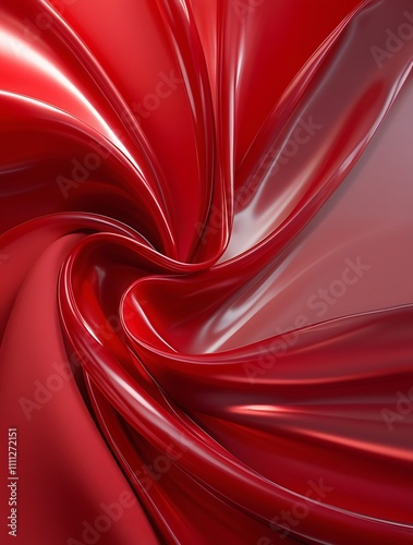 Red waves of abstract background illustration design, flowing swirl pain different tones of red
