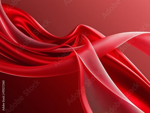 Red waves of abstract background illustration design, flowing swirl pain different tones of red