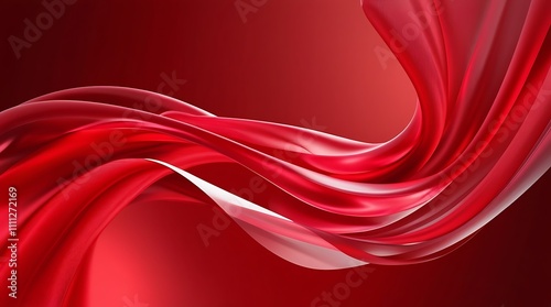 Red waves of abstract background illustration design, flowing swirl pain different tones of red