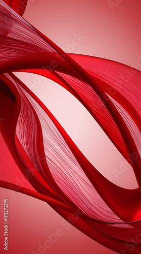 Red waves of abstract background illustration design, flowing swirl pain different tones of red