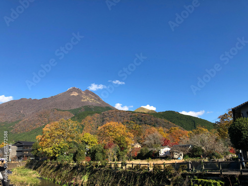 Japan autumn scenery Yufudake tourist attractions photo