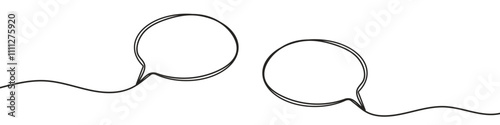 Continuous one line drawing of speech bubble. Vector illustration.