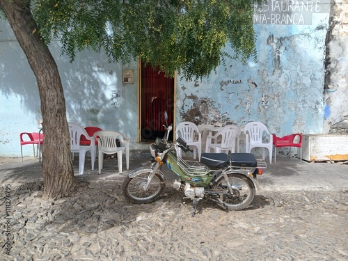 detalle en una calle de tarrafal, isla de santiago, cabo verde photo