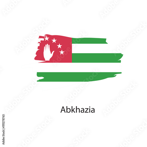 Brush stroke  icon ofAbkhazia flag. Simple vector illustration.