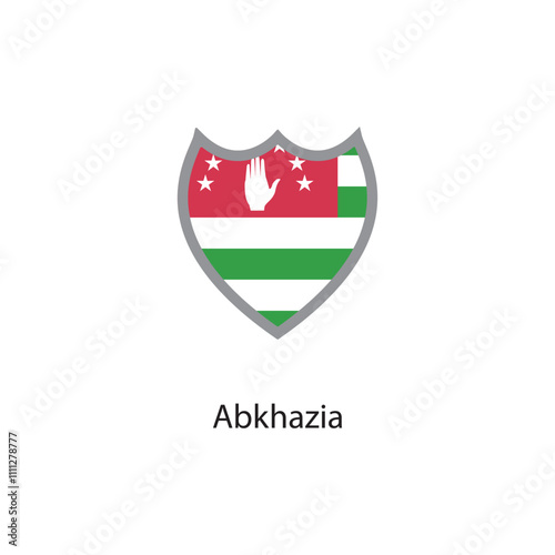 Shield icon ofAbkhazia flag. Simple vector illustration.