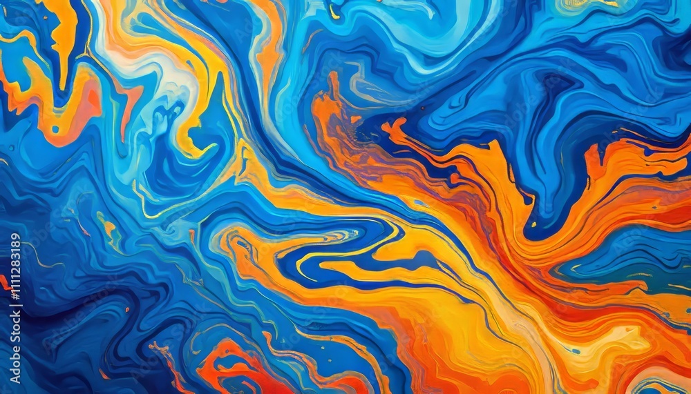 Swirl, curve abstract background in blue and orange tones Swirl, curve abstract background in blue and orange tones