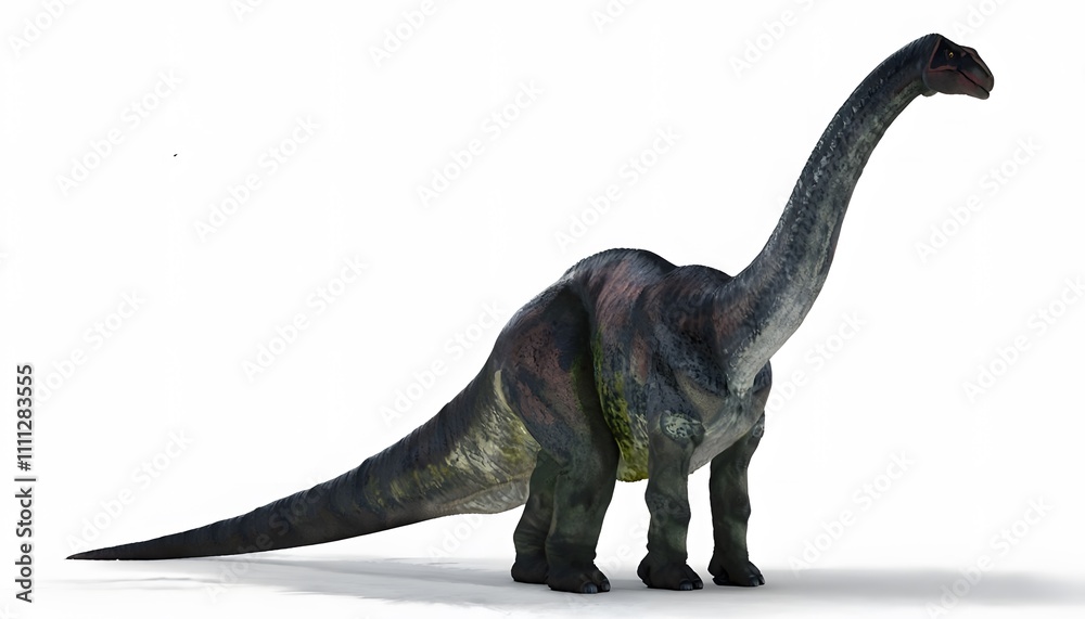 Obraz premium Argentinosaurus with Massive Frame and Long Neck on a White Background