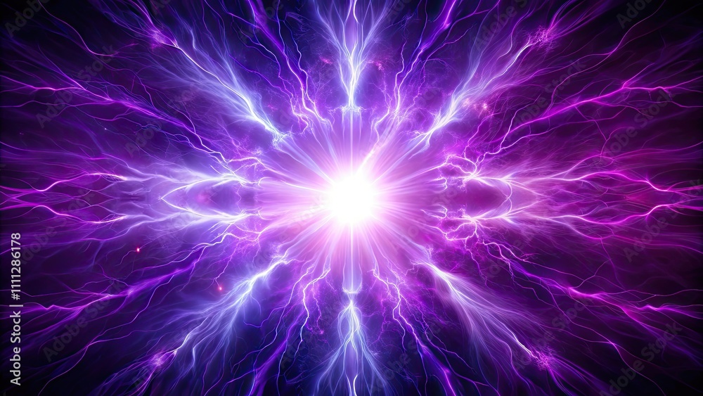 Fototapeta premium Glowing purple energy spreading out , vibrant, glowing, purple, energy, spread, abstract, background, power, light, mystical