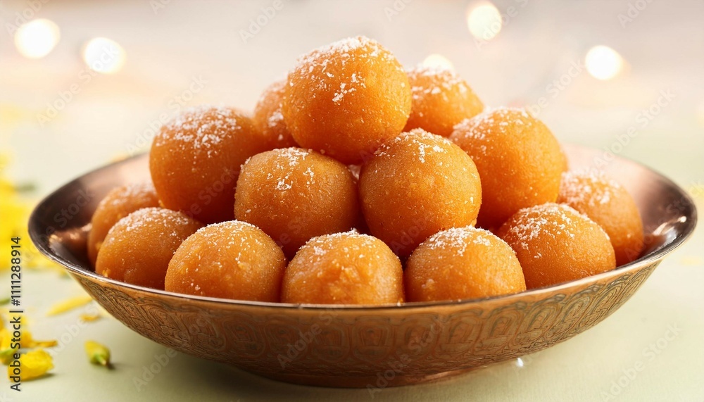 indian sweet motichoor laddoo is also known as bundi laddu or motichur laddoo which originated from very small gram flour balls or boondis which are deep fried ai generative indian sweet motichoor laddoo is also known as bundi laddu or motichur laddoo which originated from very small gram flour balls or boondis which are deep fried ai generative