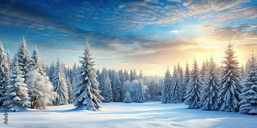 Fototapeta premium Serene winter landscape with snow-covered forest, snow, winter, serene, landscape, peaceful, trees, cold, white, nature