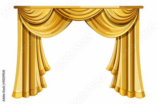 Vector realistic yellow curtain background