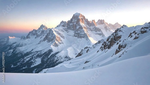 Snowy Colorado Rockies at Sunset