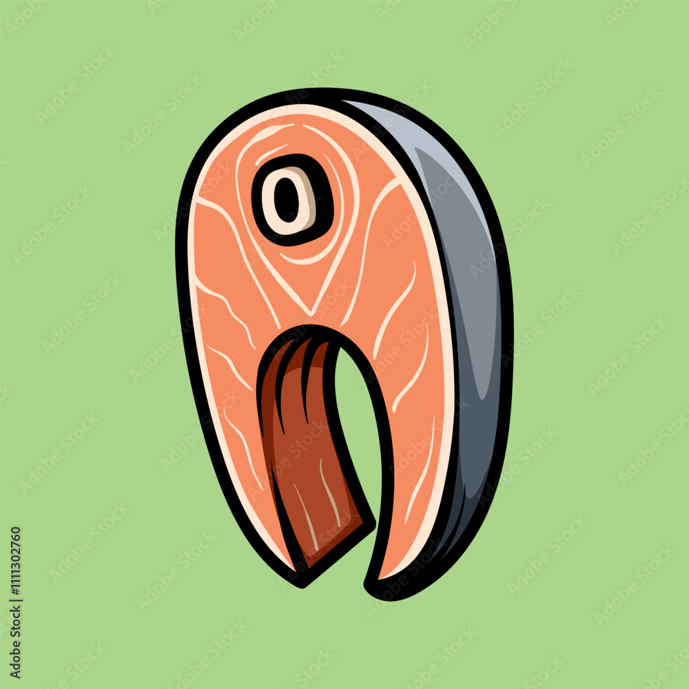 sliced of fish isolated drawing line art style sketch classic vintage design illustration sliced of fish isolated drawing line art style sketch classic vintage design illustration