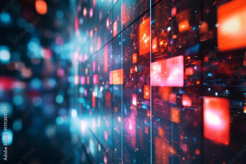 Digital abstract background with vibrant colors and glowing squares creating a dynamic visual experience Digital abstract background with vibrant colors and glowing squares creating a dynamic visual experience