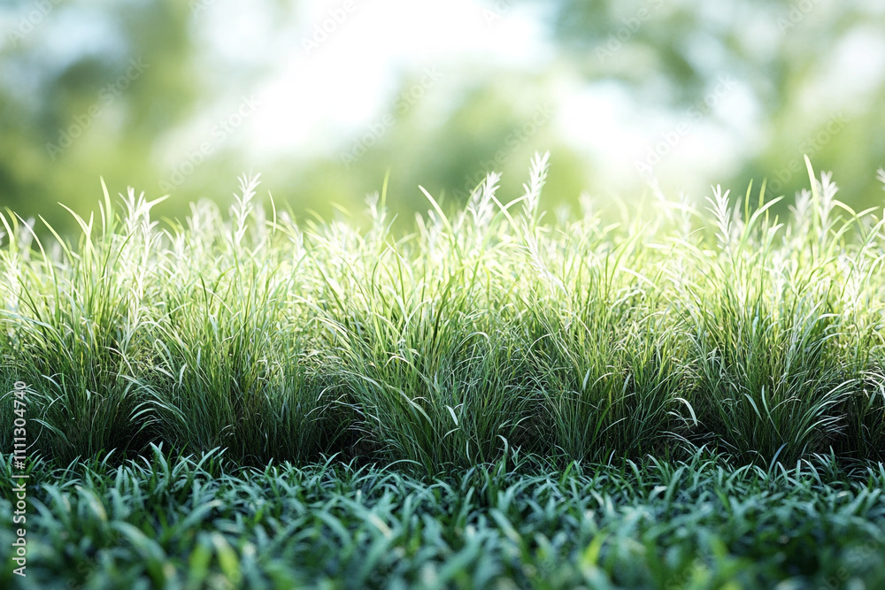 Lush Green Grass Illuminated By Sunlight