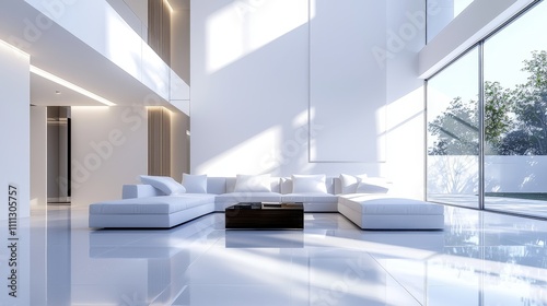 Modern living room  minimalist decor  bright natural light